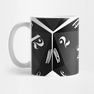 Black 20-Sided Dice Design Mug